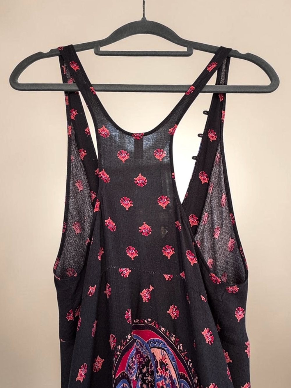 Free People Intimately Faithfully Yours Black Paisley-Panel High-Low Maxi Dress - Picture 8 of 15